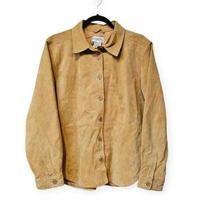 Vintage Chadwicks Genuine Leather Soft Suede Heavy Button Up Winter Jacket Coat